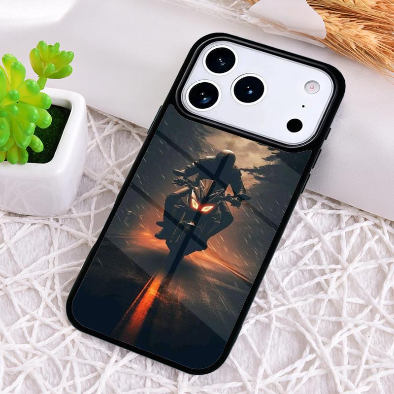 Motorcycle Man Shockproof Phone Case for iPhone 17 Air 16e 15 11 12 14 13 Pro Max Cover Coque