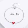 Charm Glaze Red Heart Bracelets Jewelry for Women Vintage 925 Sterling Silver Bracelets for Lady Accessories Female