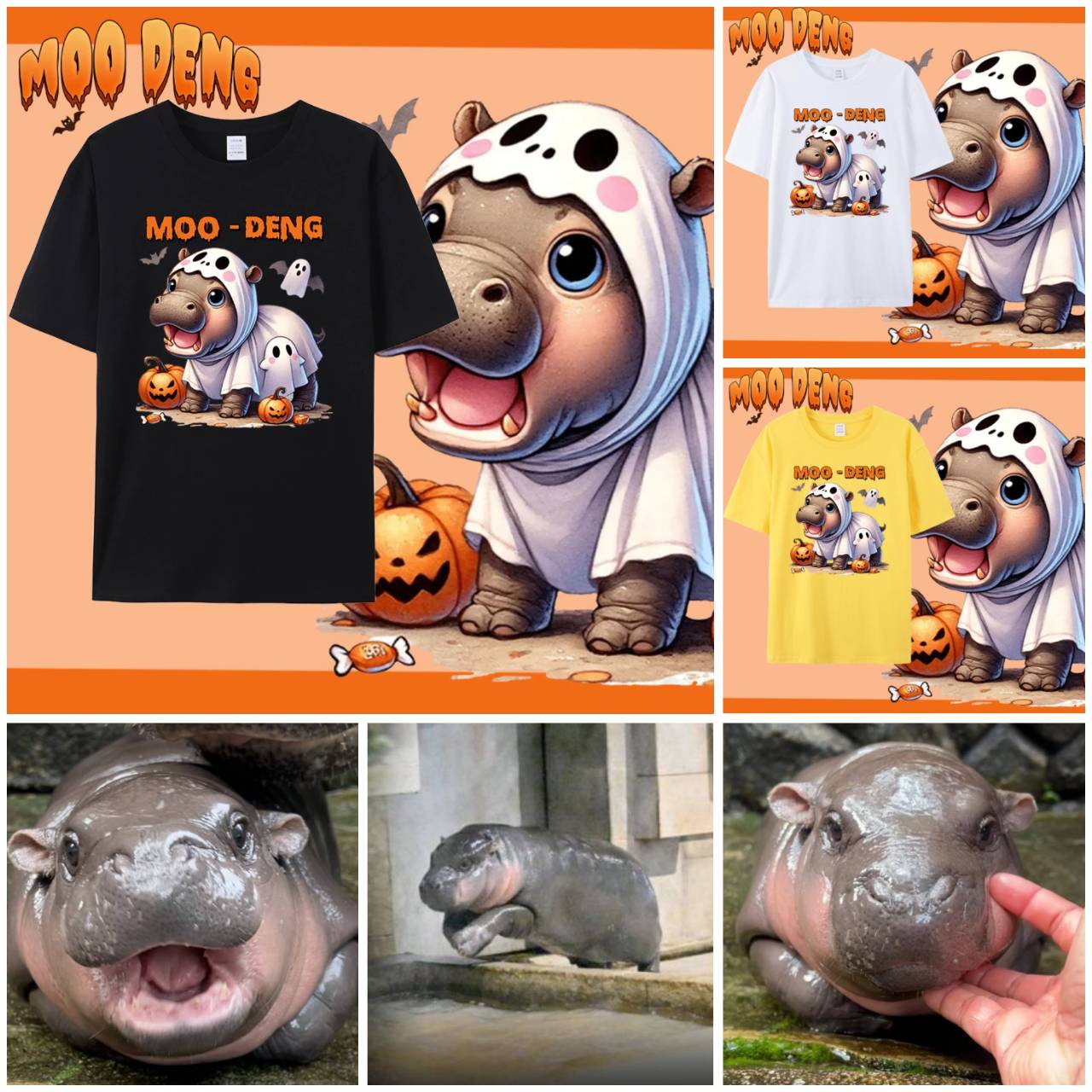 Moo Deng крошечный бегемотик звезда Таиланд милый карликовый бегемот унисекс для взрослых — фото 2