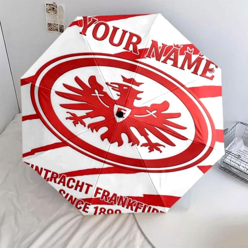 1 PC Automatic Folding Umbrella - Eintracht Frankfurt Custom Name Pattern, Portable & Foldable Design with 8 Ribs, Christmas Birthday Gifts