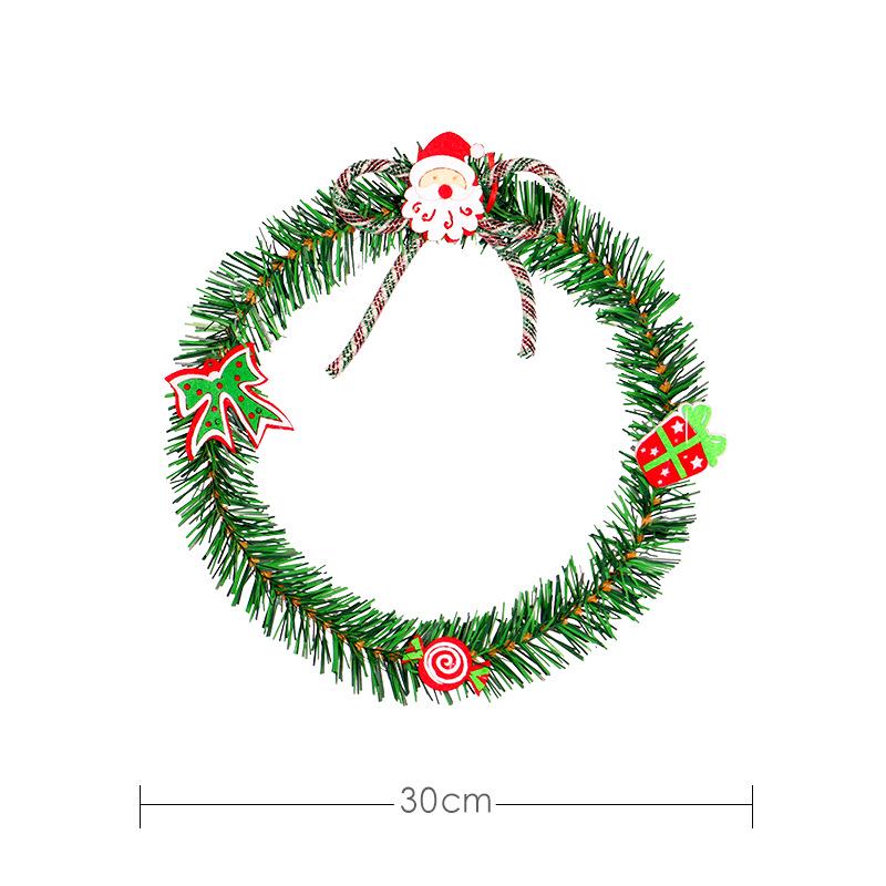 Santa Claus Green PVC Wreath - Small Vine Circle for Christmas Home & Window Decor