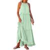 European and American 2025 Summer Ruffle Long Dress - Women's Flowing Holiday Beach Style