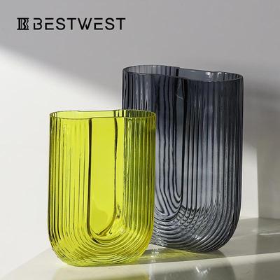 BSH Transparent U-Shaped Hydroponic Glass Vase for Home Decor