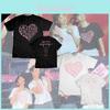 Blackpink Lisa's Herzförmiges T-Shirt Für Damen Ins Style Kurzarm T-Shirt