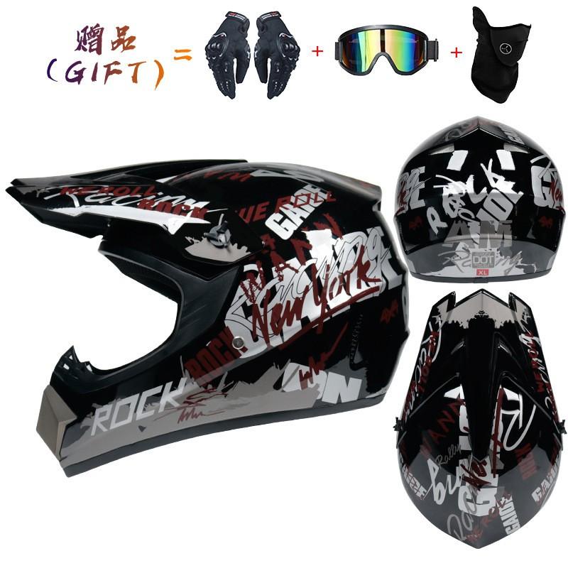 Lightweight Full Face Off-Road Motorcycle Helmet Dirt Bike ATV Trail Riding With Ventilation Clear Visor