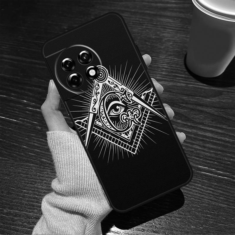 Freemasonry Logo Symbol For OnePlus 15R 13 12 11 9 Pro 12R 13R 10T 13T Case For OnePlus Nord 5 CE 2 3 4 Lite N20 N30