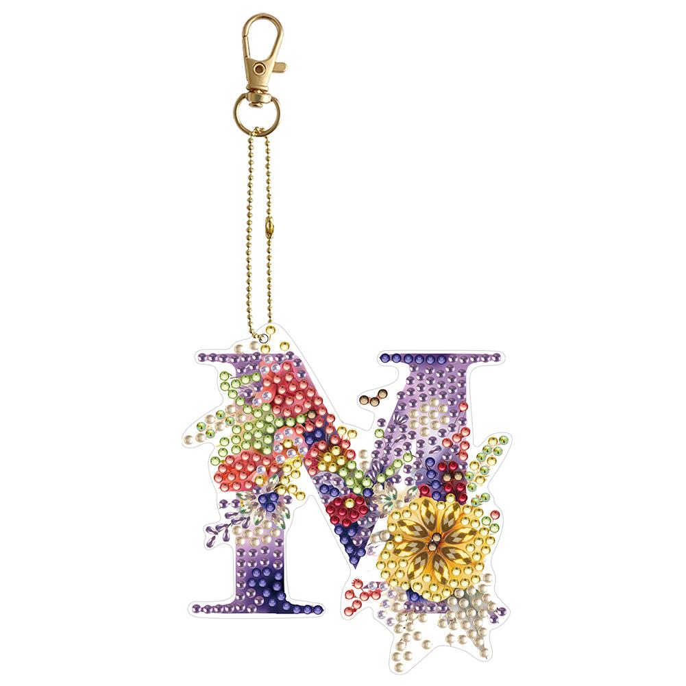 

Special Shaped DIY Diamond Painting Keychain Diamond Art Key Rings Lettter Full Drill Diamonds Pendants for Beginners Home Decor