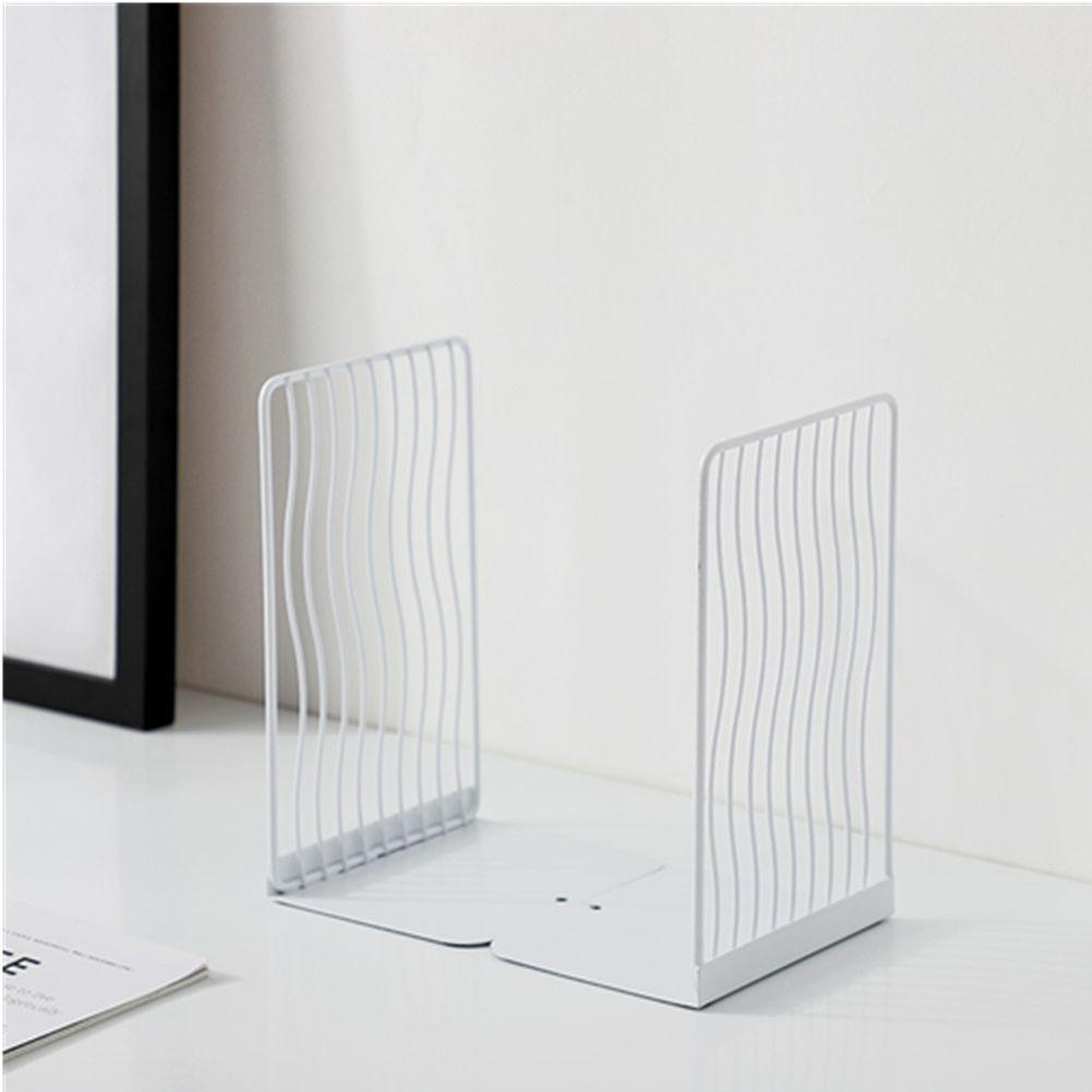 Lisanl Simple Style Metal Bookends Iron Support Holder Nonskid Desk Stands for Books