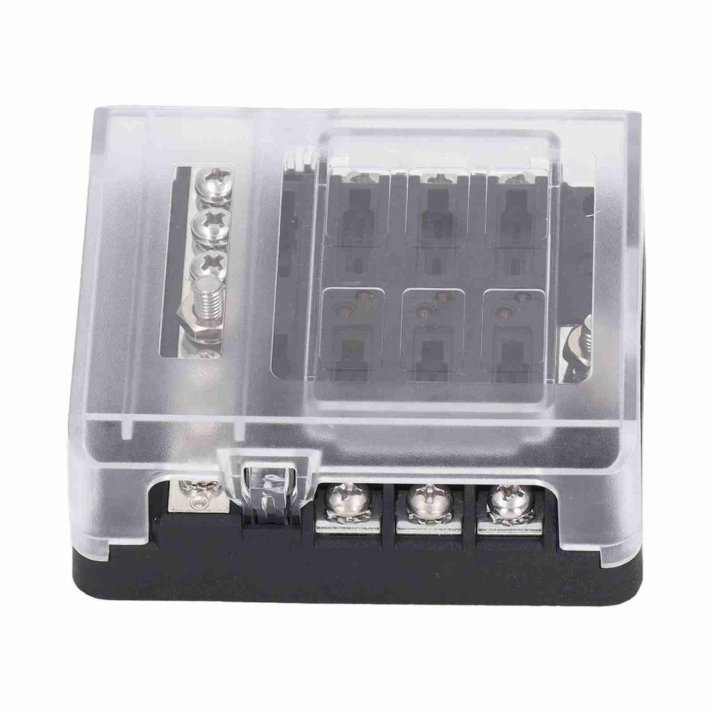 6 Way Fuse Block IP66 Waterproof Fuse Box Holder 32V DC with Dampproof Cover for Car Boat RV