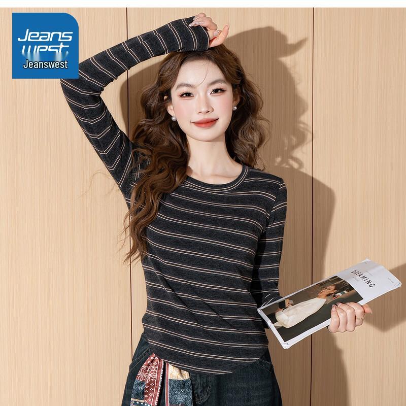 Jeanswest Women s Striped Long-Sleeve T-Shirt XL