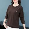 T-Shirt Oberteile Damen Baumwollbluse Oversize Bequem Stretch Langarm T-Shirt Einfarbig Rundhals Locker sitzende Oberteile