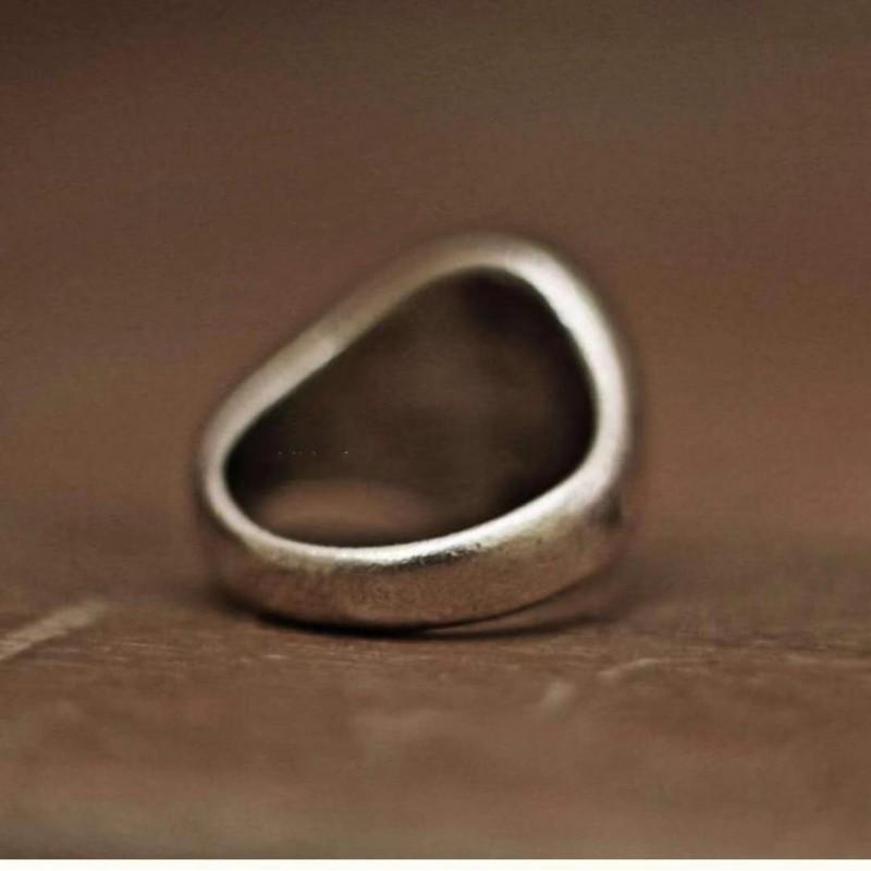 Handcrafted Adjustable Open Ring Men Women Sterling Double Layer Geometric Rivet Design Vintage Minimalist Jewelry