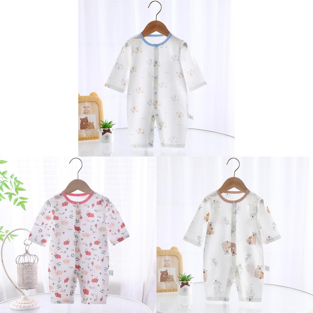 Baby Cotton Romper With Long Sleeves For Newborns Summer Safe Skinfriendly