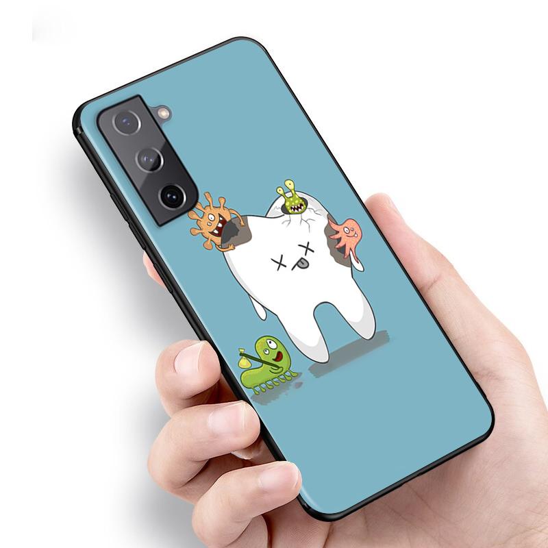 

Стоматолог Зубы Зуб Для Samsung Galaxy S22 S21 S20 FE Ultra Pro Lite S10 5G S10E S9 S8 S7 S6 Edge Plus Черный Чехол для телефона Samsung S7