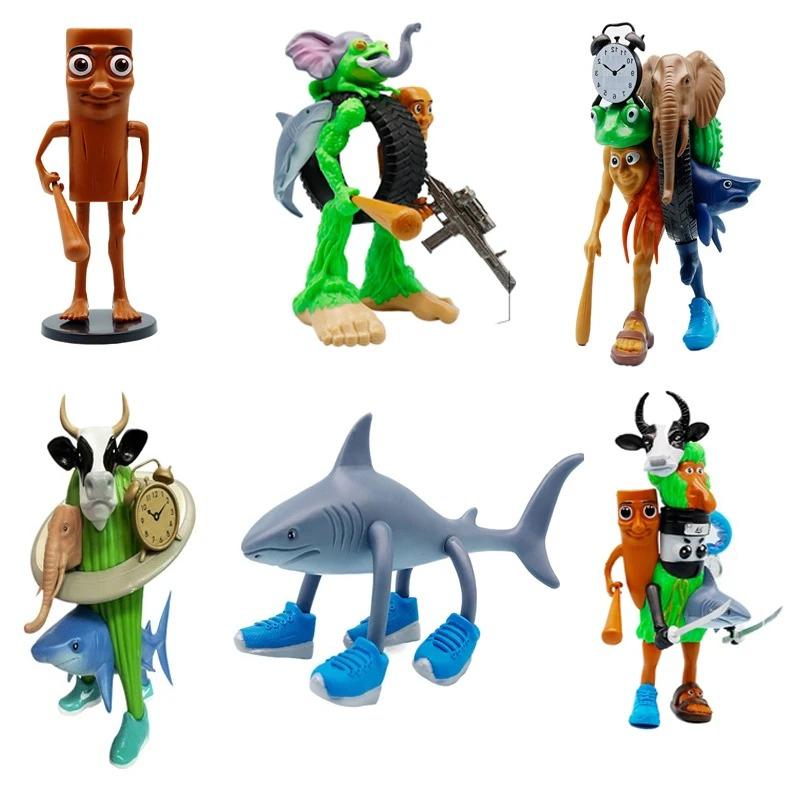 Tung Tung Tung Sahur Tralalero Tralala Italian Brainrot Monster Fusion Edition Anime Action Cartoon Ornament Fun Toy Gift Figure