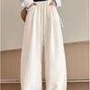 Lazy Style Milk Mousse Cloud Pants for Women Spring Loose Slim Drawstring Casual Versatile Floor Wide Leg Pants