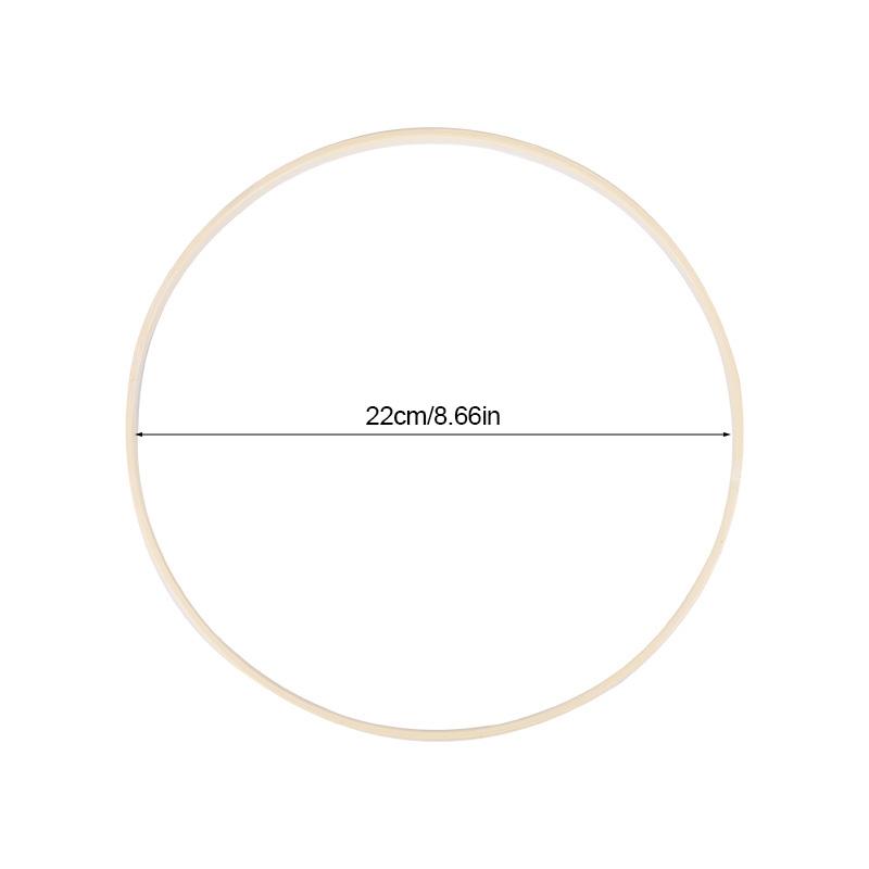 5Pcs Wooden Hoops DIY Handmade Round Bamboo Catcher Wooden Ring Wedding Wreath Floral Hanging Crafts Home Garden Wall Decoration