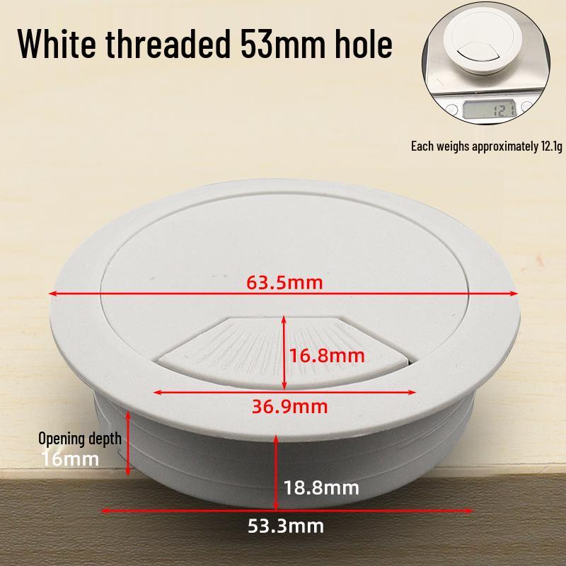 Diswei Desktop Cable Organizer Box, Round Plastic Wire Grommet for Office and Home Desk Management