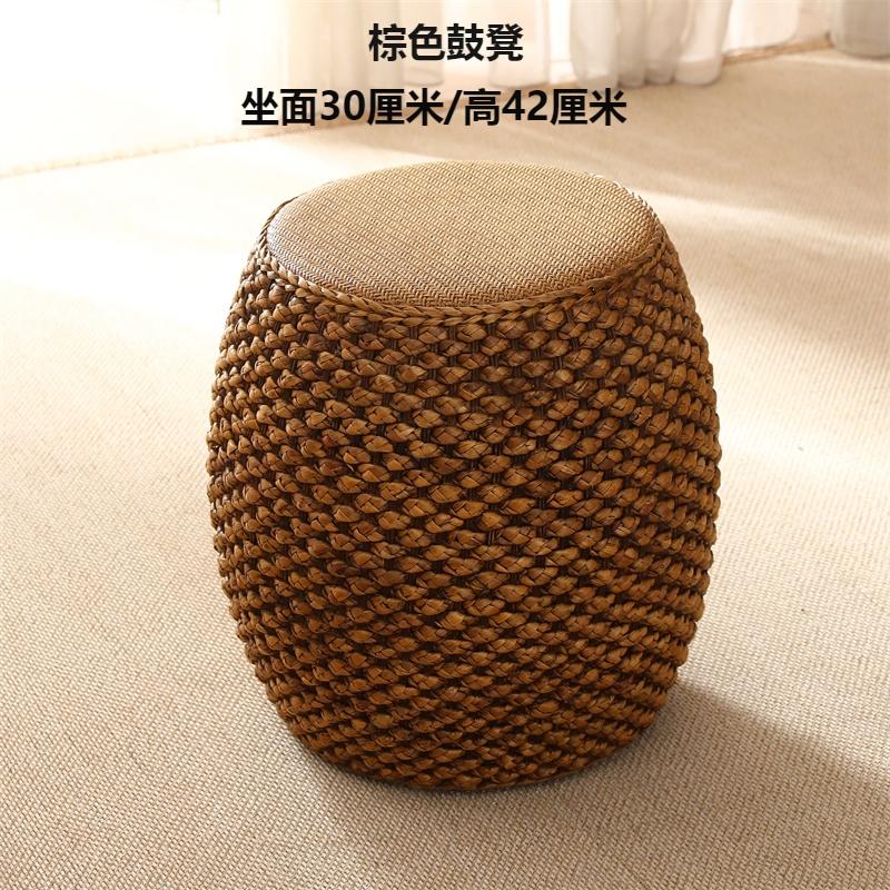 Klassischer runder Rattan-Sitzhocker für Wohnzimmer-Teetisch-Schminkbank-Schlafzimmer-Musizierpraxis-Sitz Guzheng-Klavierhocker