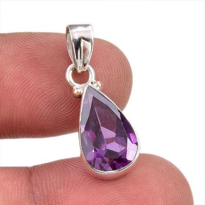 Natural Alexandrite Gemstone Handmade 925 Solid Sterling Silver Pendant 1" u2S52