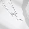 Light Luxury Flash Diamond Cherry Blossom Necklace Female Ins Sweet Flower Neck Chain Fringed Water Drop Collarbone Chain
