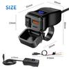 60W PD Dual QC3.0 Motorcycle USB Charger Fast Charging With Voltmeter Thermometer Digital Display Mobile Phone Charger Socket
