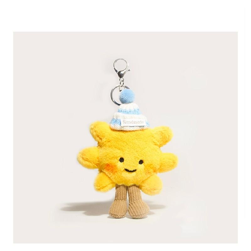 Super roztomilý přívěsek na klíče se slunečnicí, Kreslená plyšová dekorace přívěsku, Plyšová panenka hračka dekorace, Dekorace hračky k narozeninám