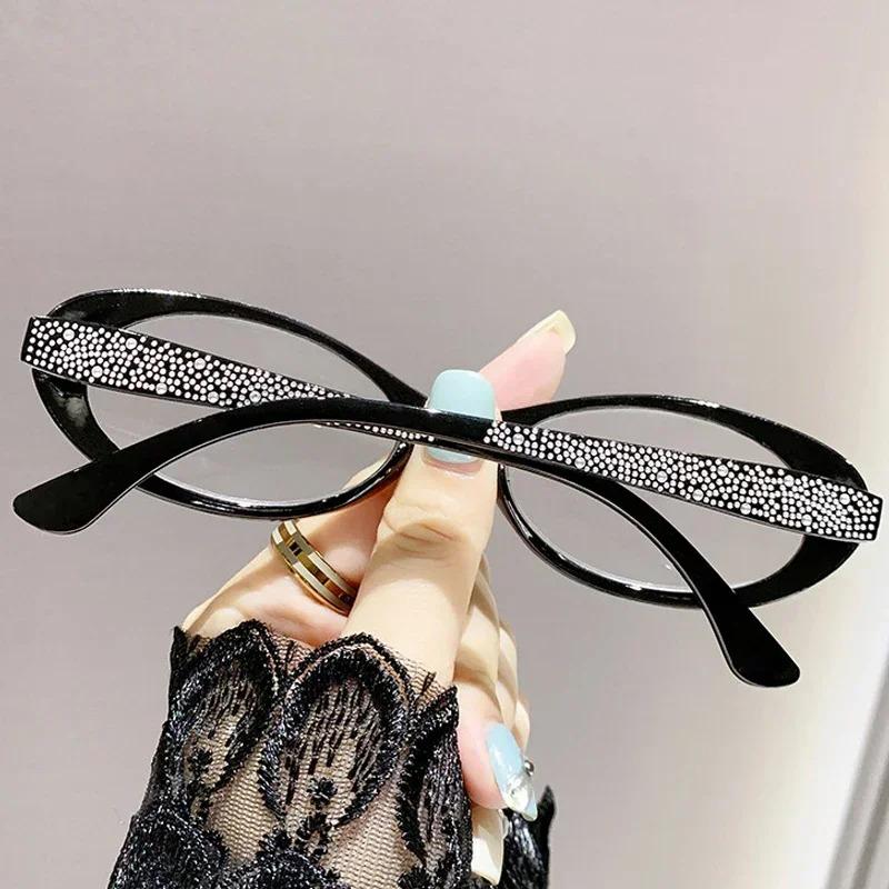 Fashion Women Blue Light Blocking Reading Glasses Presbyopia Small Frame Cat Eyes Men HD Far Sight Eyeglasses