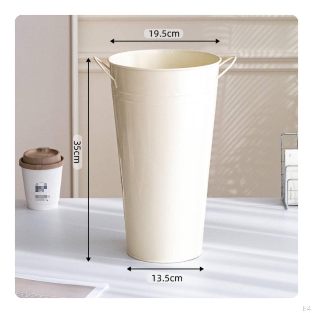 Secchio Fiori Ferro Manici Doppi Vaso Metallo Fiori Secchi Manico Doppio per Matrimonio 20CM
