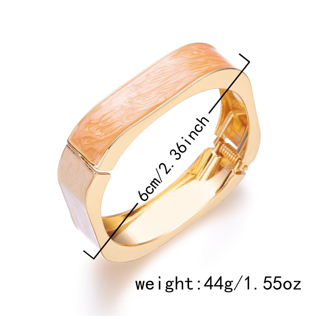 Vintage Enamel Irregular Geometic Bangles for Women Elegant Chunky Wrist Bracelets Vacation Stacked Unique Jewelry Gift