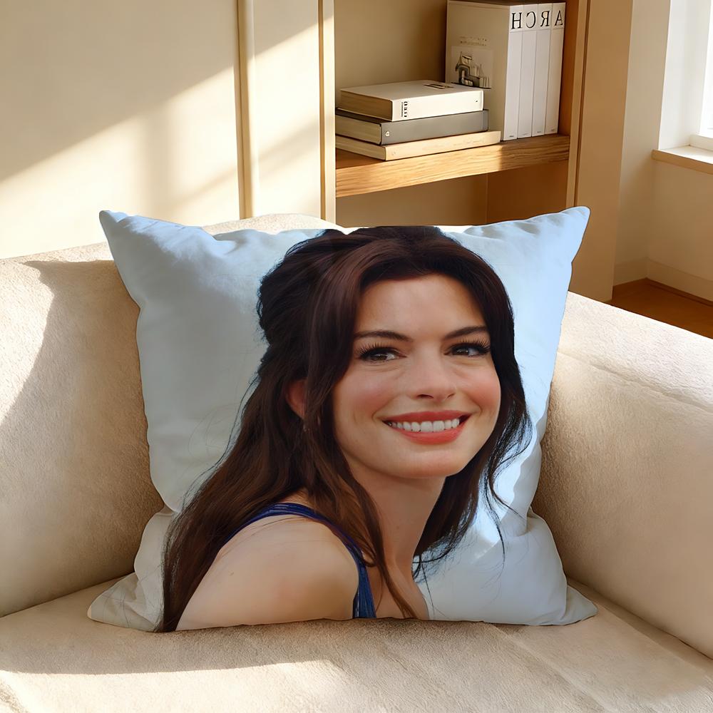 Cushion Cover Cushion Cover, Soft Washable Linen Pillowcase, Multi-Scene For Sofa, Bedroom And Office. S-Anne Hathaway