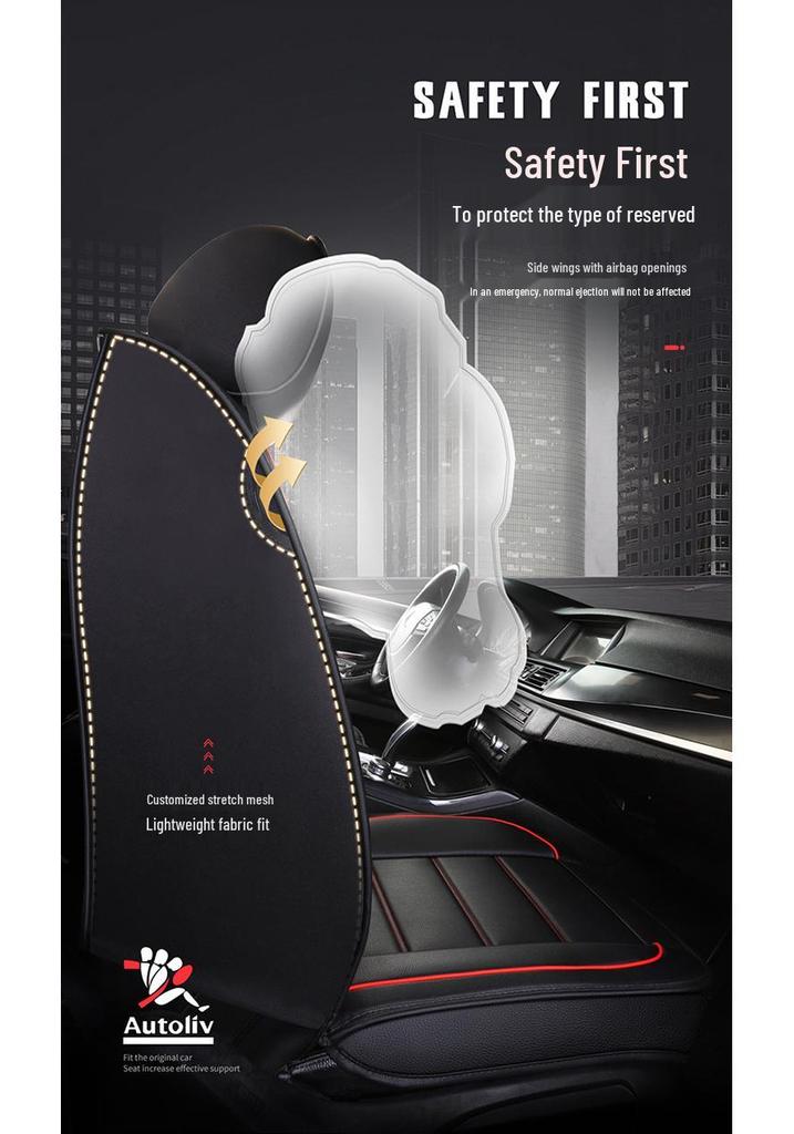 Universal Nappa Leather Car Seat Cushion – Full Coverage for Five-Seaters