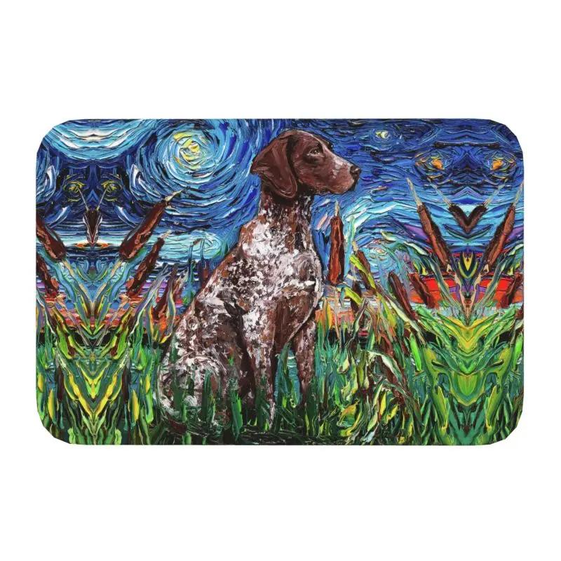 Custom Starry Night Dachshund Dog Doormat Anti-Slip Entrance Kitchen Bathroom Floor Door Mats Bedroom Balcony Carpet Rug