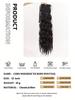 Synthetic Lace-up Long Corn Wavy Ponytail Extension Heat Resistant Wavy Wrap Around Ponytail Black Brown Hairpiece For Women