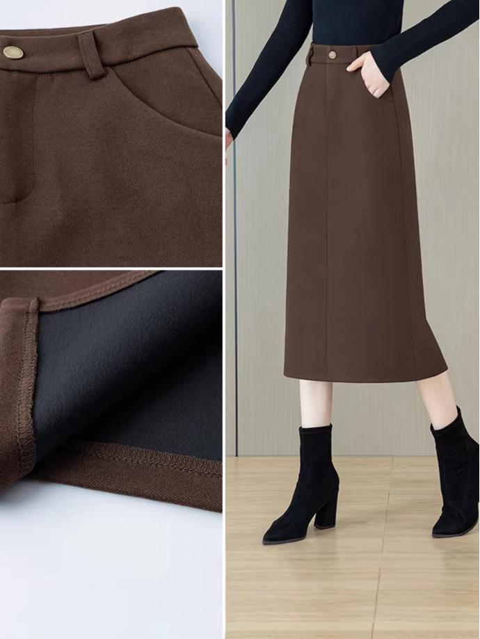 Stylish Retro High-Waist A-Line Midi Skirt - Women's 2025 Autumn/Winter Collection