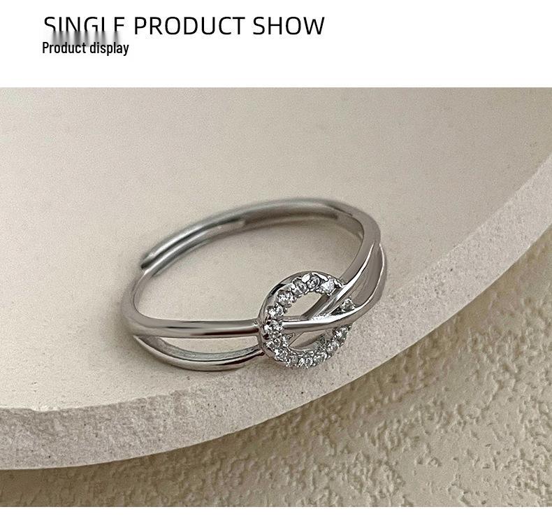 Adjustable S925 Silver Luxury Full Diamond Cross Ring for Women’s Index Finger