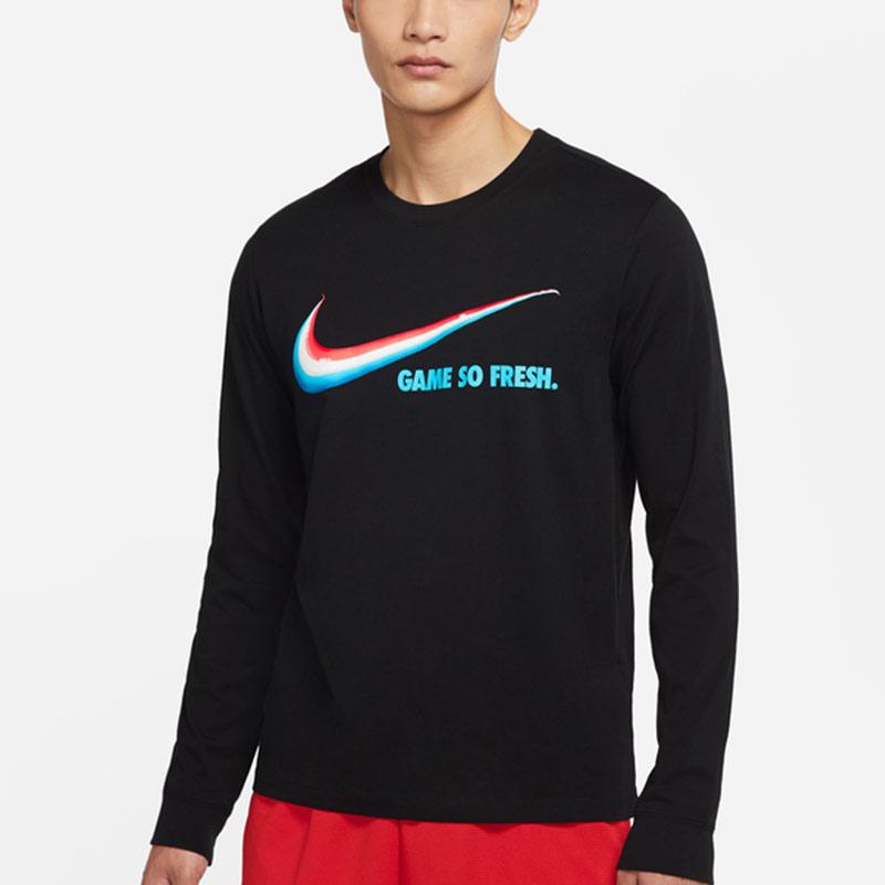 Nike T Shirts Men's Black Crew Neck Moderate Straight Fit DN2998-010