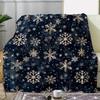 [Cozy Flannel Blanket] Soft, Warm Cozy Flannel Snowflake Print Blanket – Plush with Vintage Winter Design – Perfect for Sofa