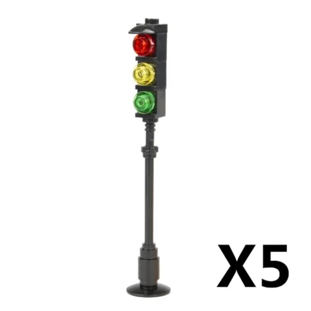 

5 шт. Городской светофор Строительный блок MOC DIY Игрушка Сборка Уличный фонарь Мебель Сиденье Диван Кровать Телефон Книжный шкаф Аквариум K20