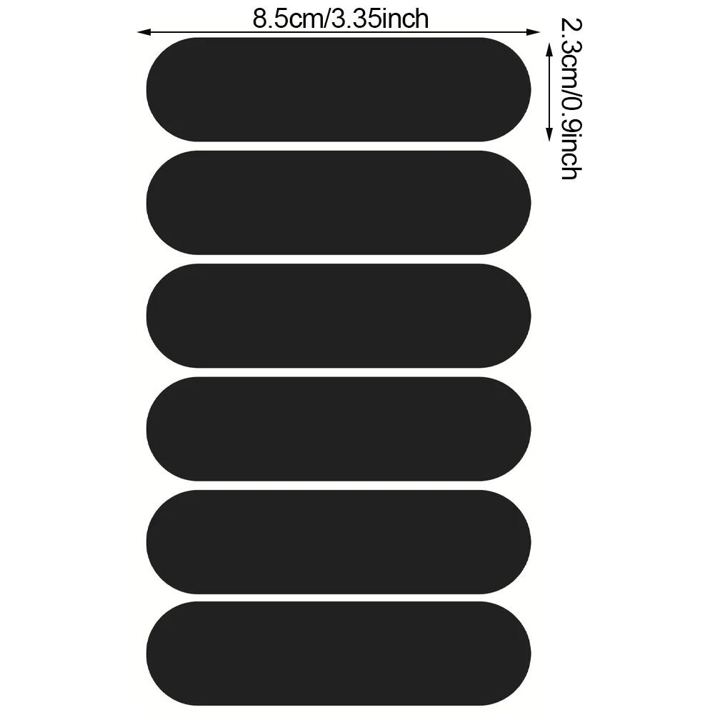 4/5/6 Stuks Reflecterende Motorfietsstickers Helmen Onzichtbaar Zwart Rechthoek Eenvoudig Effectief Auto Reflecterende Tape Voor Helmen Fietsen