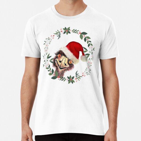 

Santa s Emu a Aussie Christmas Premium T-Shi S to 5XL Made in the AU/USA T-Shirt XL