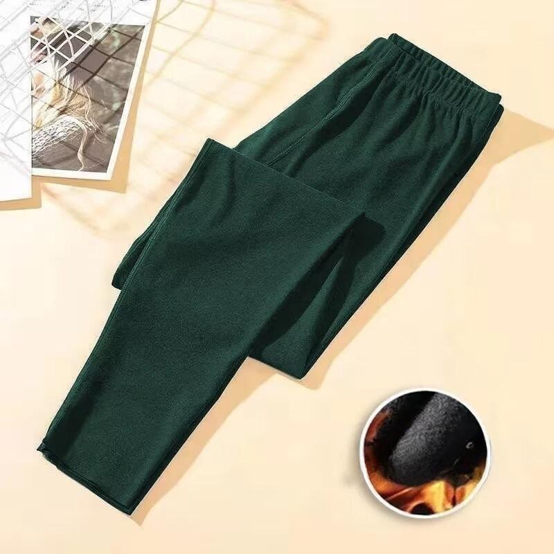 Men's Seamless Wool-Blend Thermal Pants with Knee Pads for Winter