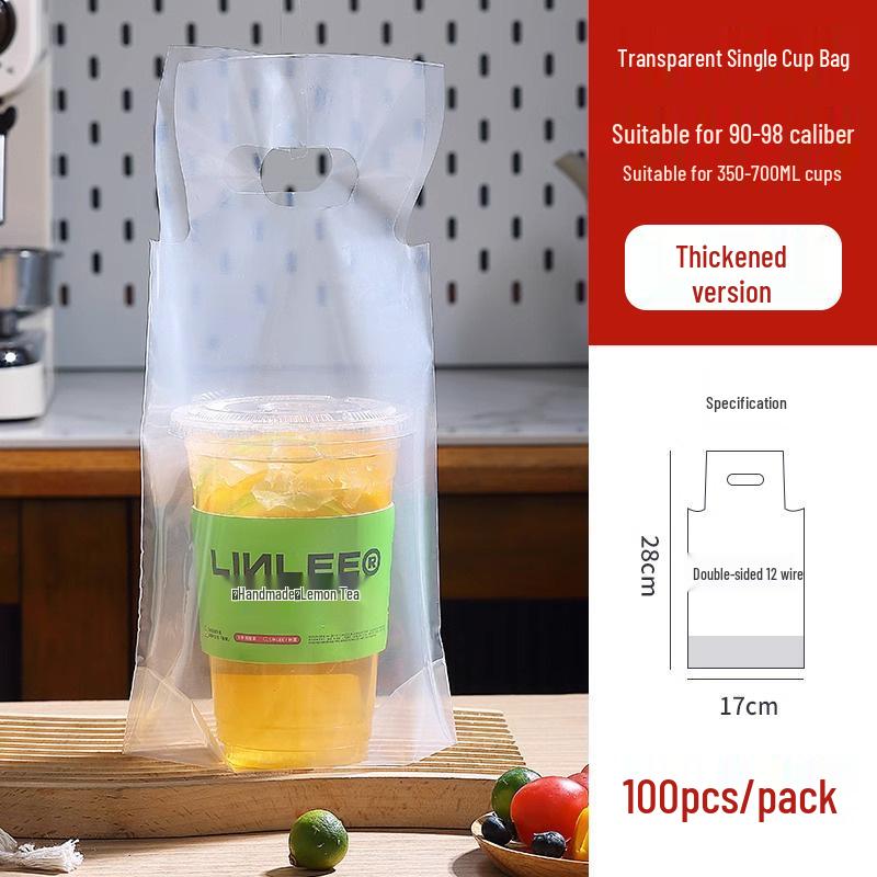 Disposable Thickened Plastic Milk Tea Cup with Lid for Coffee, Lemon Tea, and Cold Drinks