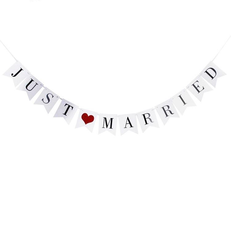 JUST MARRIED Fishtail Wedding Banner - Photo Props & Party Decoration