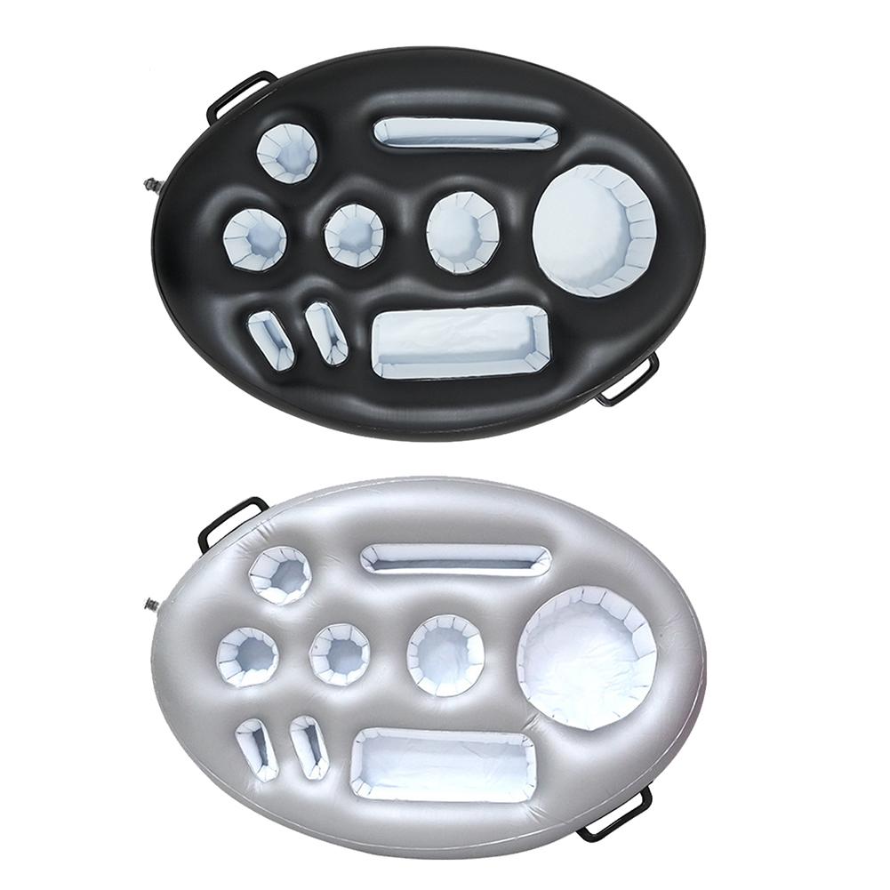 1pc Inflatable Food Tray Ice Bar For Swimming Pool Beer Drink Holder Cooler Table PVC Blow Up Cup Coaster Fruit Beverage Bucket