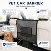 Dog Car Barrier Mesh Screen with Rear Seat Divider, Headrest Mount, Center Pocket and Cabin Partition for Daily Driving, 69 X 59 Cm