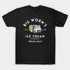 Men Black Print T-shirt Big Worm'S Ice Cream - "Whatchu Want?" - Los Angeles, Ca No-Cut Transfer Paper Print Cotton Tshirt