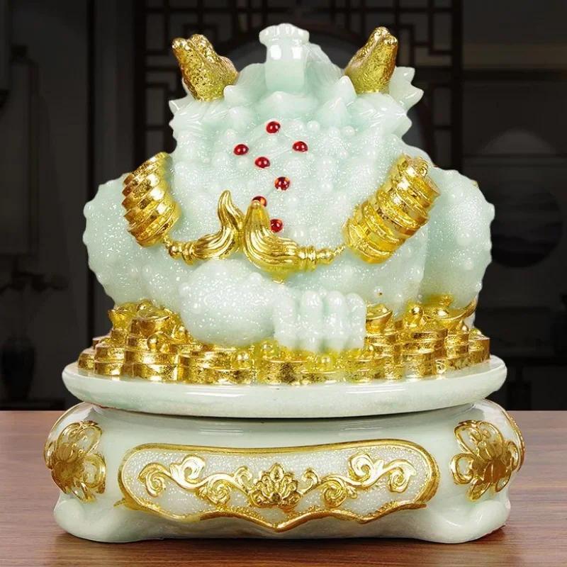 Jade Stone Wealth Golden Toad Treasure Pot Decoration Three Legged Toad Office Store Opening Relocation New Residence Gifts