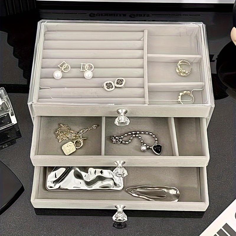 Large Capacity Drawer Jewelry Box,3-layer Jewelry Storage Box, Desktop Jewelry Storage Display Box,jewelry Earrings, Rings,necklaces, Pendants,storage