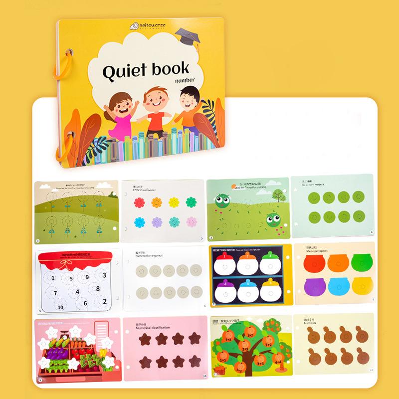 Opptatt Bok Montessori Baby Stille Bok Tidlig Læring Utdanning Utvikling Leke Barn Leke Lim Inn Matchende Spill Babyleker 2 År